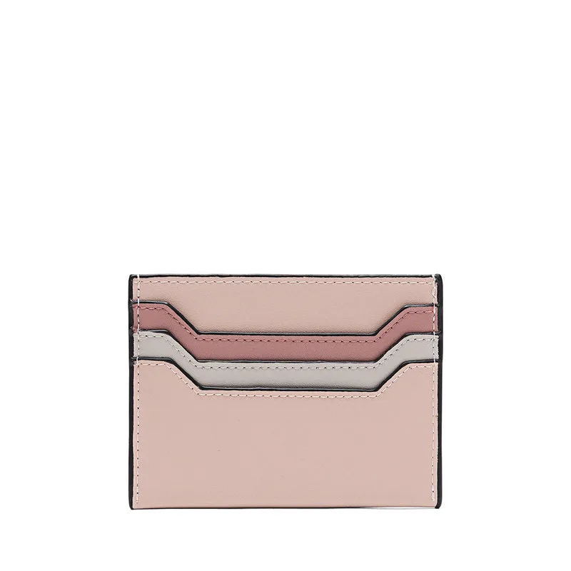 Cute Women Leather Card Holder Contrast Color Card Wallet Card Holder Credit Card Holder For Women
