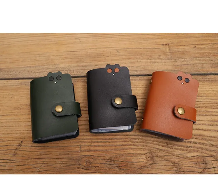 Cute Women Leather Card Holder Credit Card Wallet Bear Multi Card Wallet For Women