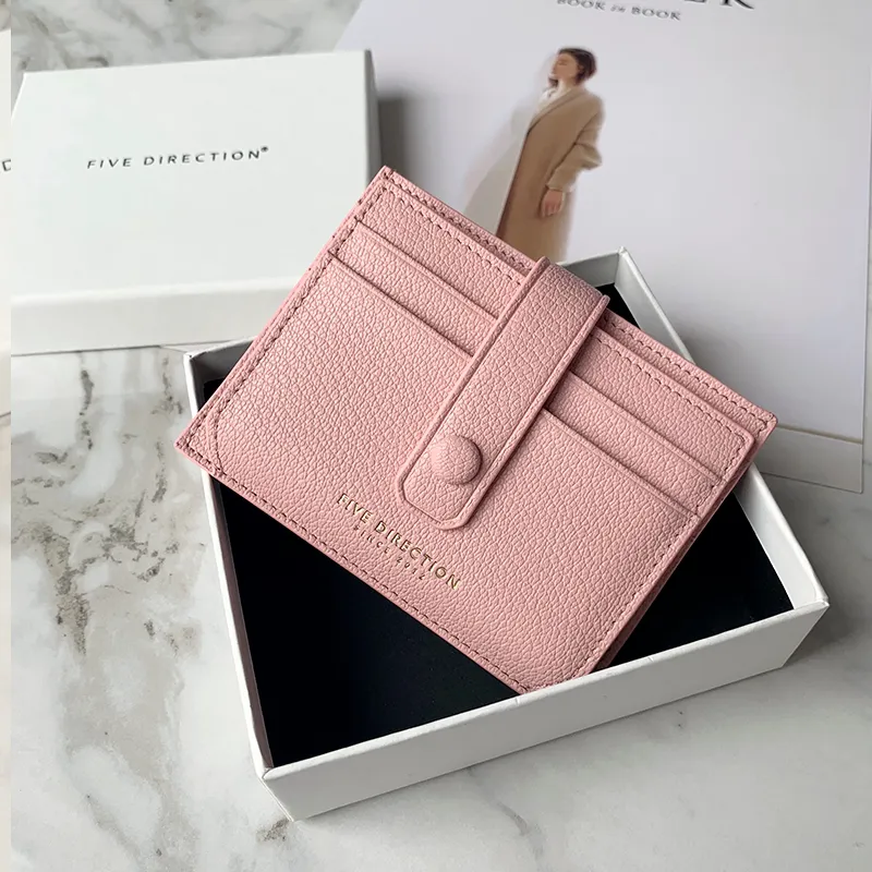 Cute Women Light Blue Vegan Leather Small Card Holder Card Wallets Slim Card Holders Credit Card Holder For Women