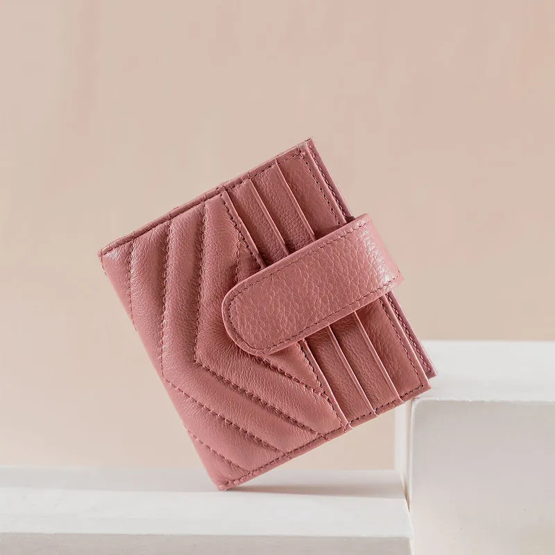 Cute Women Light Pink Leather Card Holder Small Card Wallet Card Holder Small Wallet Credit Card Holder For Women