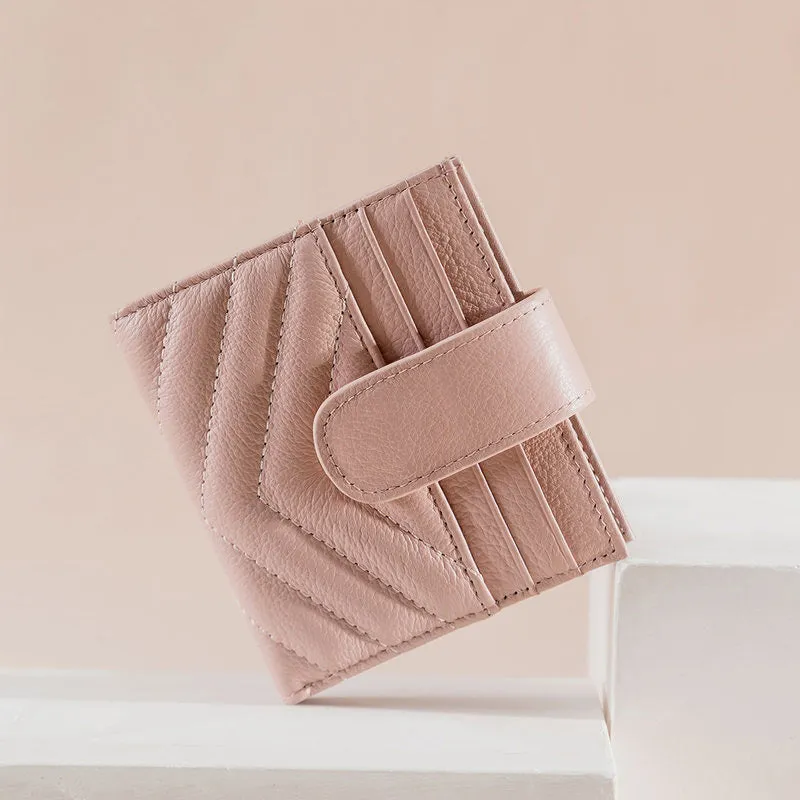 Cute Women Light Pink Leather Card Holder Small Card Wallet Card Holder Small Wallet Credit Card Holder For Women