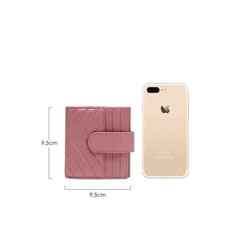Cute Women Light Pink Leather Card Holder Small Card Wallet Card Holder Small Wallet Credit Card Holder For Women