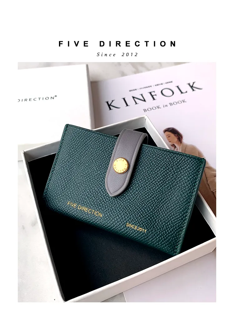Cute Women Light Pink Small Leather Card Holders Slim Card Wallet Green Credit Card Holder For Women