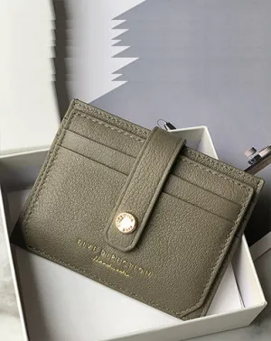 Cute Women Olive Green Sheepskin Card Holder Slim Card Wallet Olive Green Small Card Holder Credit Card Holder For Women