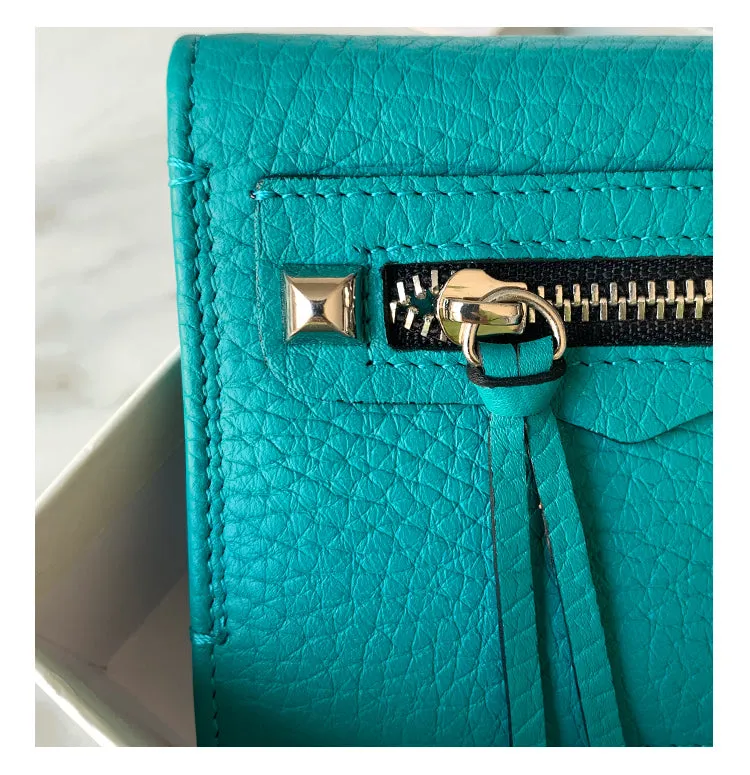 Cute Women Orange Leather Card Holders Slim Card Wallet Orange Bifold Credit Card Holder For Women