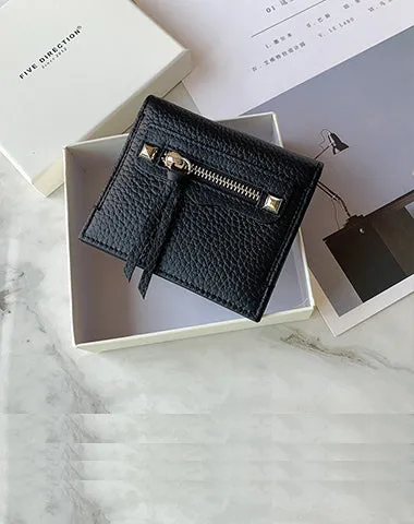 Cute Women Orange Leather Card Holders Slim Card Wallet Orange Bifold Credit Card Holder For Women