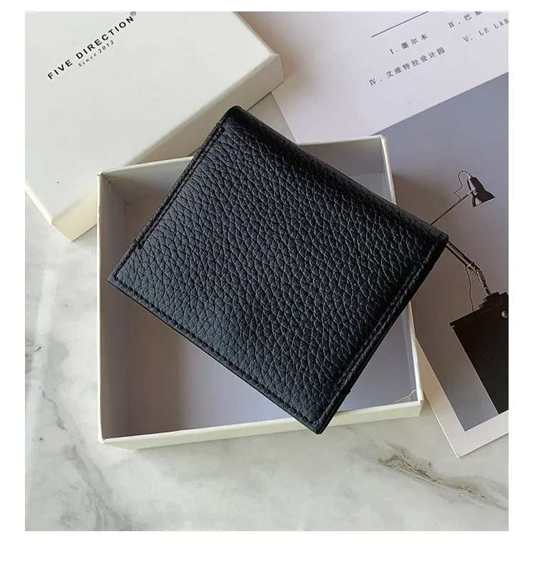 Cute Women Orange Leather Card Holders Slim Card Wallet Orange Bifold Credit Card Holder For Women