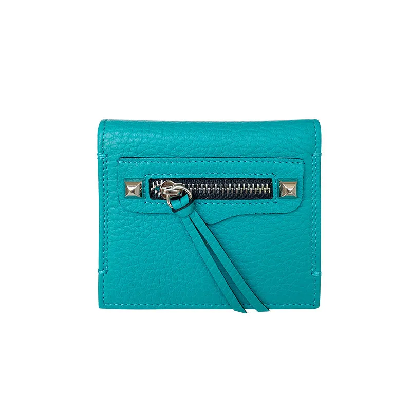Cute Women Orange Leather Card Holders Slim Card Wallet Orange Bifold Credit Card Holder For Women