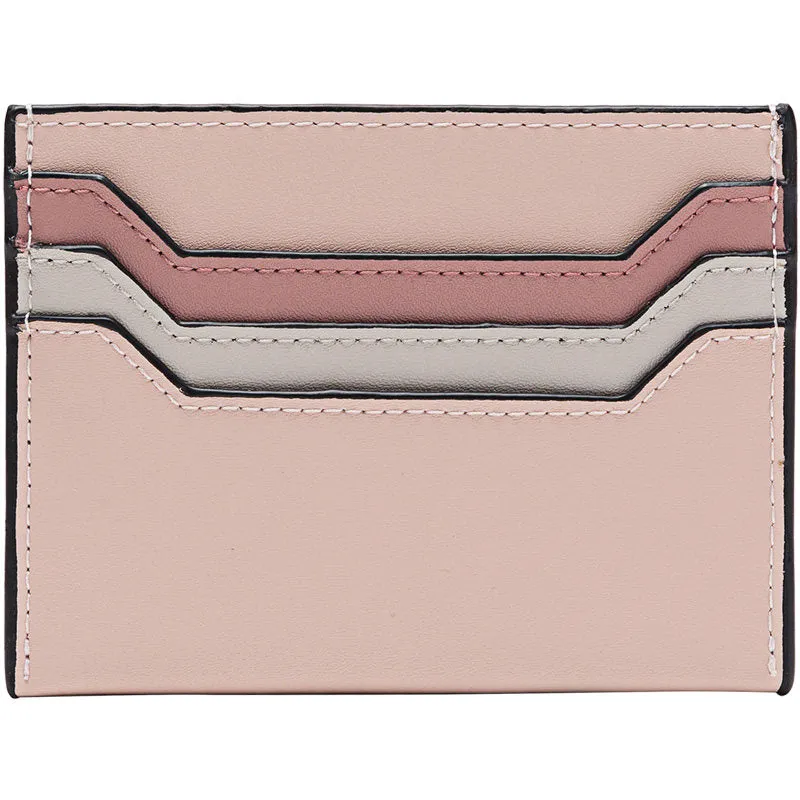 Cute Women Pink Leather Card Holder Contrast Color Card Wallet Card Holder Credit Card Holder For Women