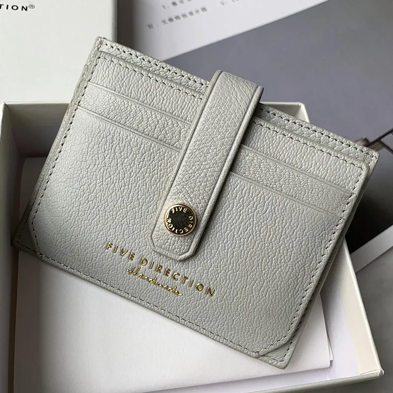 Cute Women Pink Sheepskin Card Holder Slim Card Wallet Pink Small Card Holder Credit Card Holder For Women