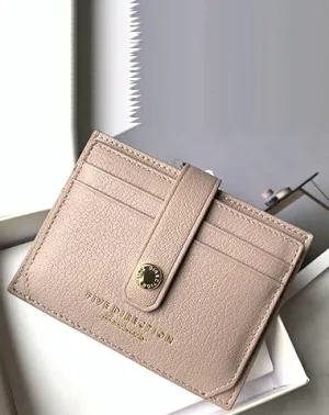 Cute Women Pink Sheepskin Card Holder Slim Card Wallet Pink Small Card Holder Credit Card Holder For Women