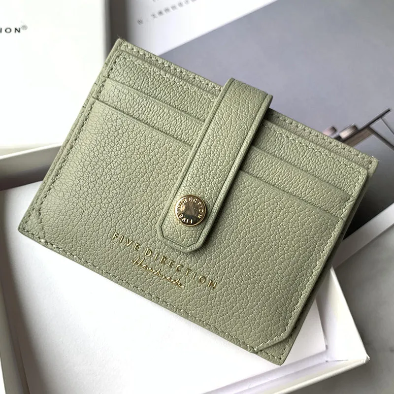 Cute Women Pink Sheepskin Card Holder Slim Card Wallet Pink Small Card Holder Credit Card Holder For Women