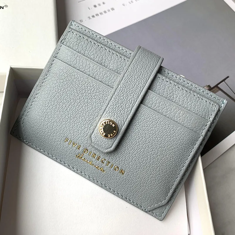 Cute Women Pink Sheepskin Card Holder Slim Card Wallet Pink Small Card Holder Credit Card Holder For Women