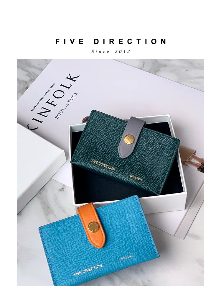 Cute Women Pink Small Leather Card Holders Slim Card Wallet Green Credit Card Holder For Women