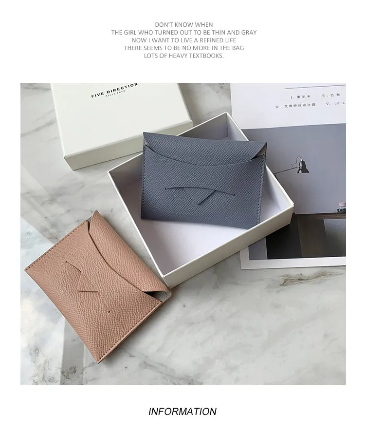 Cute Women Pink Vegan Leather Slim Card Holder Card Wallets Slim Change Wallet Credit Card Holder For Women
