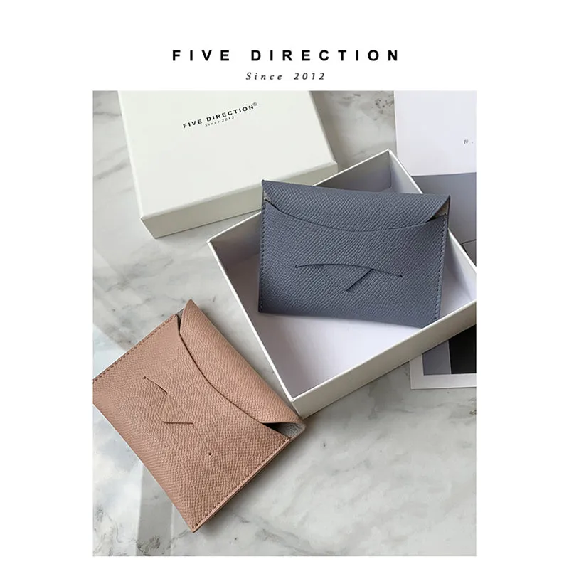 Cute Women Pink Vegan Leather Slim Card Holder Card Wallets Slim Change Wallet Credit Card Holder For Women