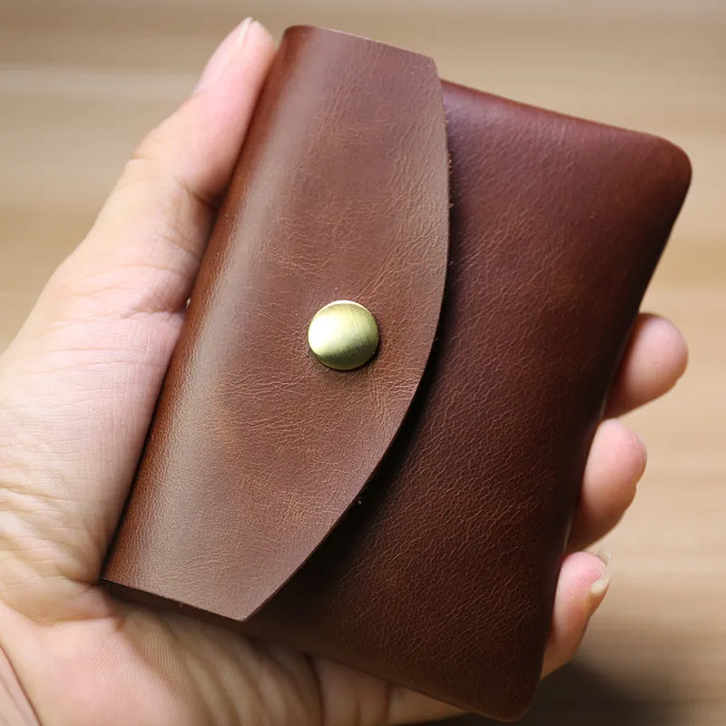 Cute Women Red Brown Leather Mini Card Wallet Coin Wallets Slim Change Wallets For Women