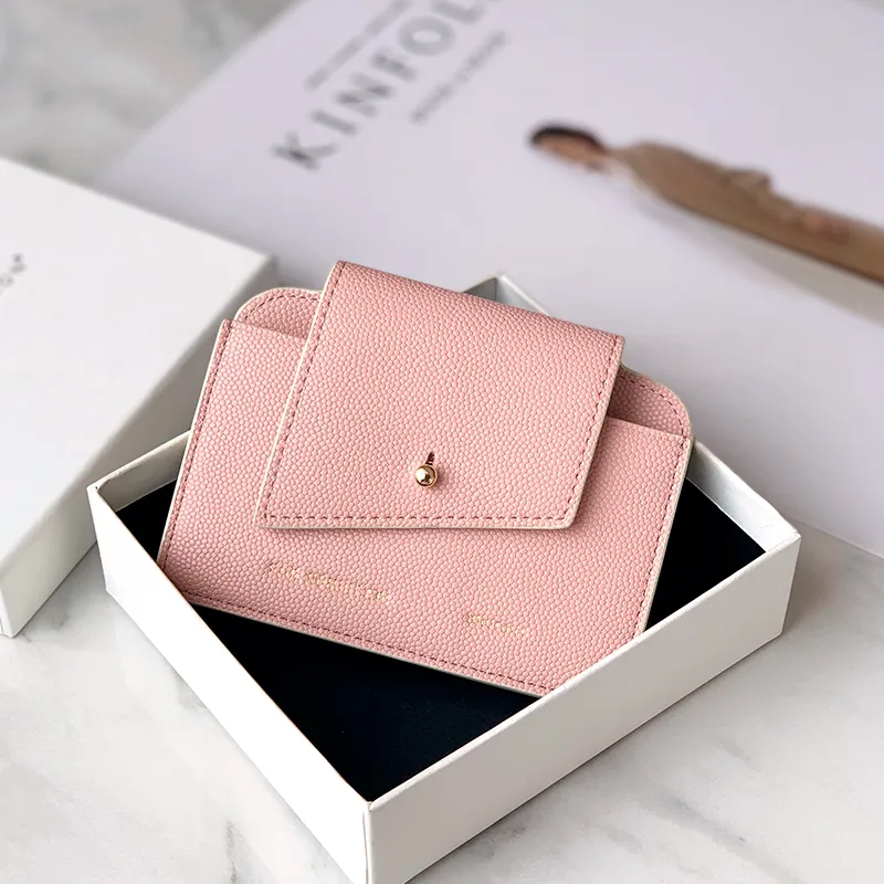 Cute Women Red Leather Card Holders Slim Card Wallet Coin Holder Change Wallet For Women
