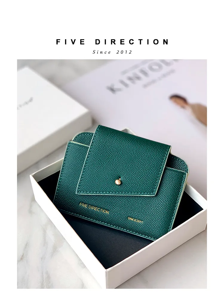 Cute Women Red Leather Card Holders Slim Card Wallet Coin Holder Change Wallet For Women