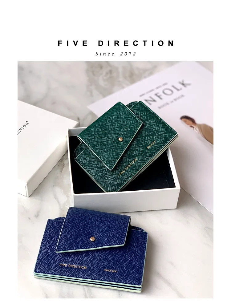 Cute Women Red Leather Card Holders Slim Card Wallet Coin Holder Change Wallet For Women