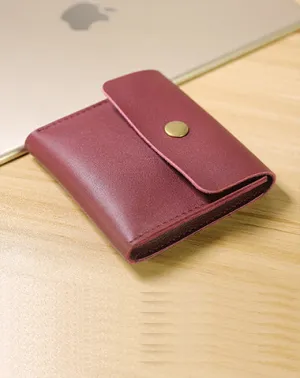 Cute Women Red Leather Card Wallet Coin Wallets Mini Change Wallets For Women