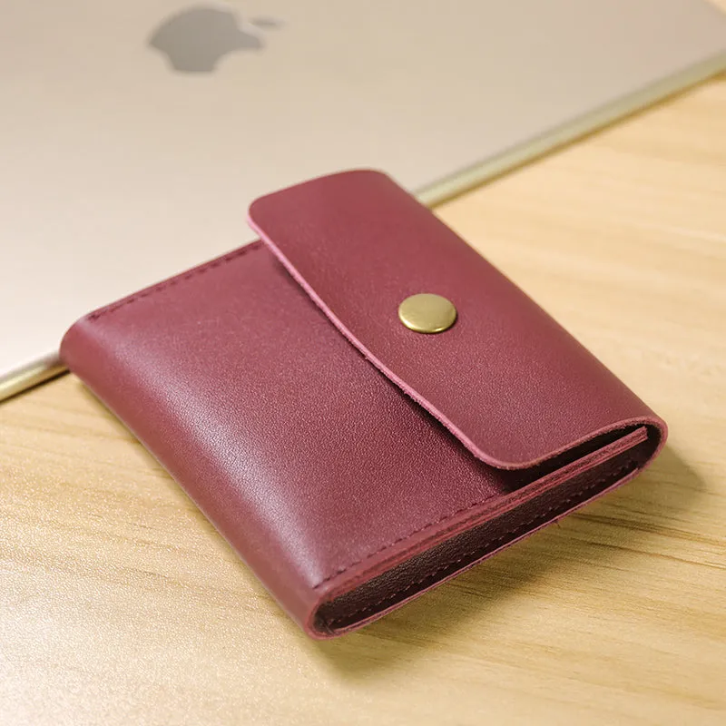 Cute Women Red Leather Card Wallet Coin Wallets Mini Change Wallets For Women