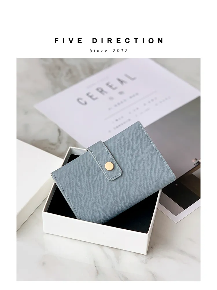 Cute Women Red Leather Trifold Card Holder Card Holder Wallet Slim Card Wallet For Ladies