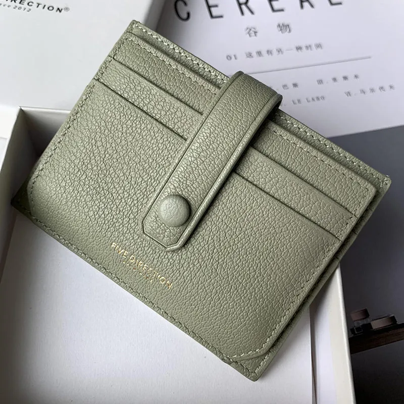 Cute Women Red Sheepskin Card Holder Slim Card Wallet Red Card Holder Credit Card Holder For Women