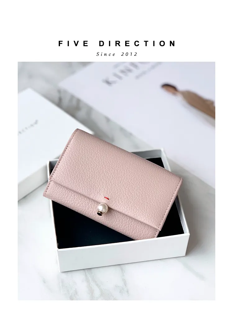 Cute Women Red Sheepskin Small Wallet Card Wallet Coin Change Wallet For Women
