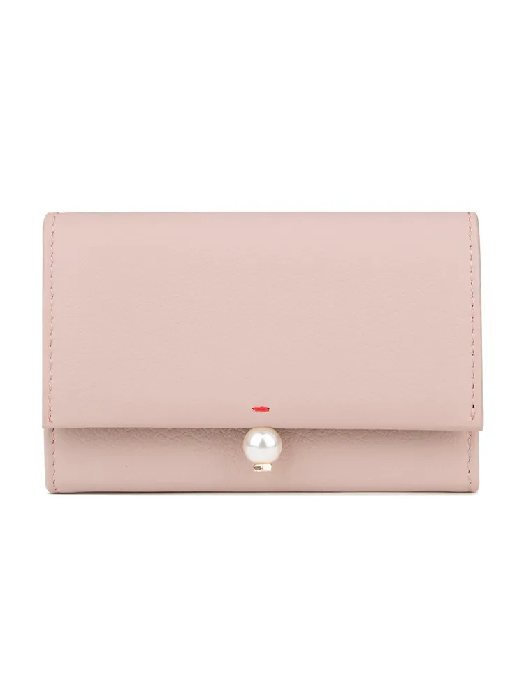 Cute Women Red Sheepskin Small Wallet Card Wallet Coin Change Wallet For Women