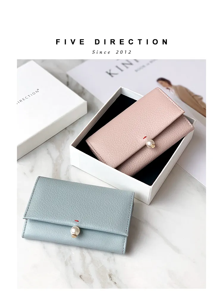 Cute Women Red Sheepskin Small Wallet Card Wallet Coin Change Wallet For Women