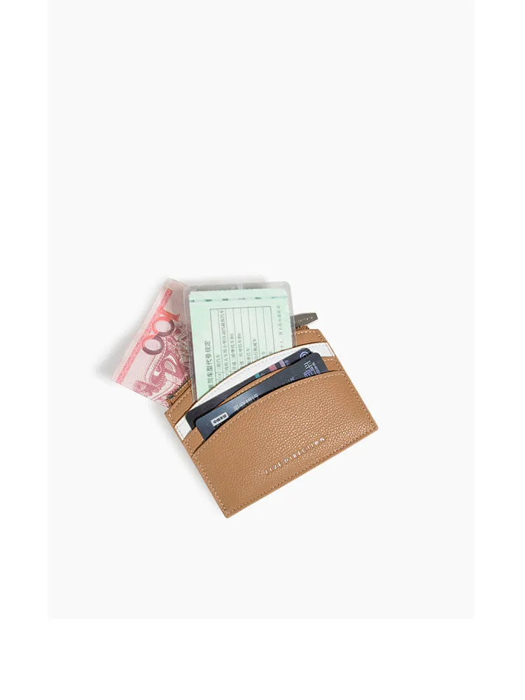 Cute Women Silver Leather Card Holder Small Card Wallet Minimalist Credit Card Holders For Women