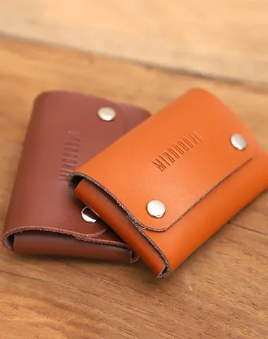 Cute Women Tan Leather Card Holders Coin Wallet Multi Card Wallet For Women