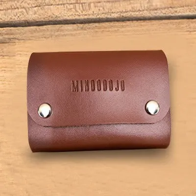 Cute Women Tan Leather Card Holders Coin Wallet Multi Card Wallet For Women