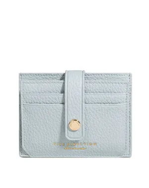 Cute Women White Blue Vegan Leather Small Card Holder Card Wallet Slim Card Holder Credit Card Holder For Women