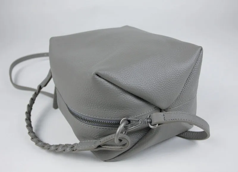 Cute Womens Black Leather Handbag Purse Cube Leather Shoulder Bag Crossbody Purse for Ladies