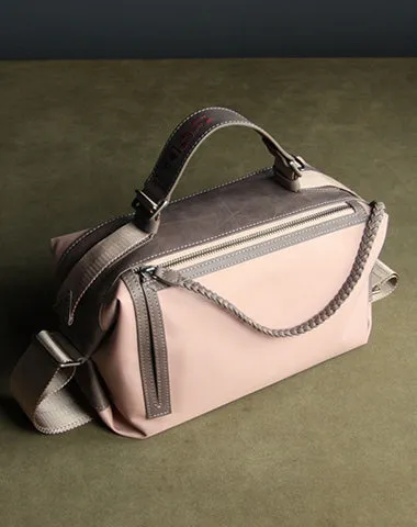 Cute Womens Pink NYLON Handbag Purse Cube NYLON Shoulder Bag Crossbody Purse for Ladies