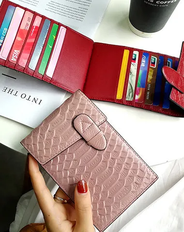 Cute Womens Snake Pattern Black Leather Card Wallets Card Clutch Card Holder Wallet for Women