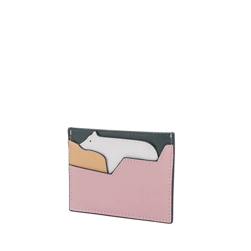 Cutest Women Leather Card Holder Polar Bear Card Wallet Card Holder Polar Bear Credit Card Holder For Women