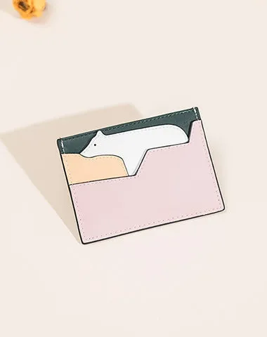 Cutest Women Leather Card Holder Polar Bear Card Wallet Card Holder Polar Bear Credit Card Holder For Women