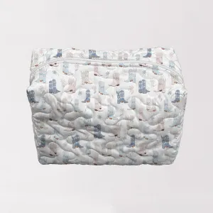Daisy Boots Pastel Quilted Large Makeup Bag
