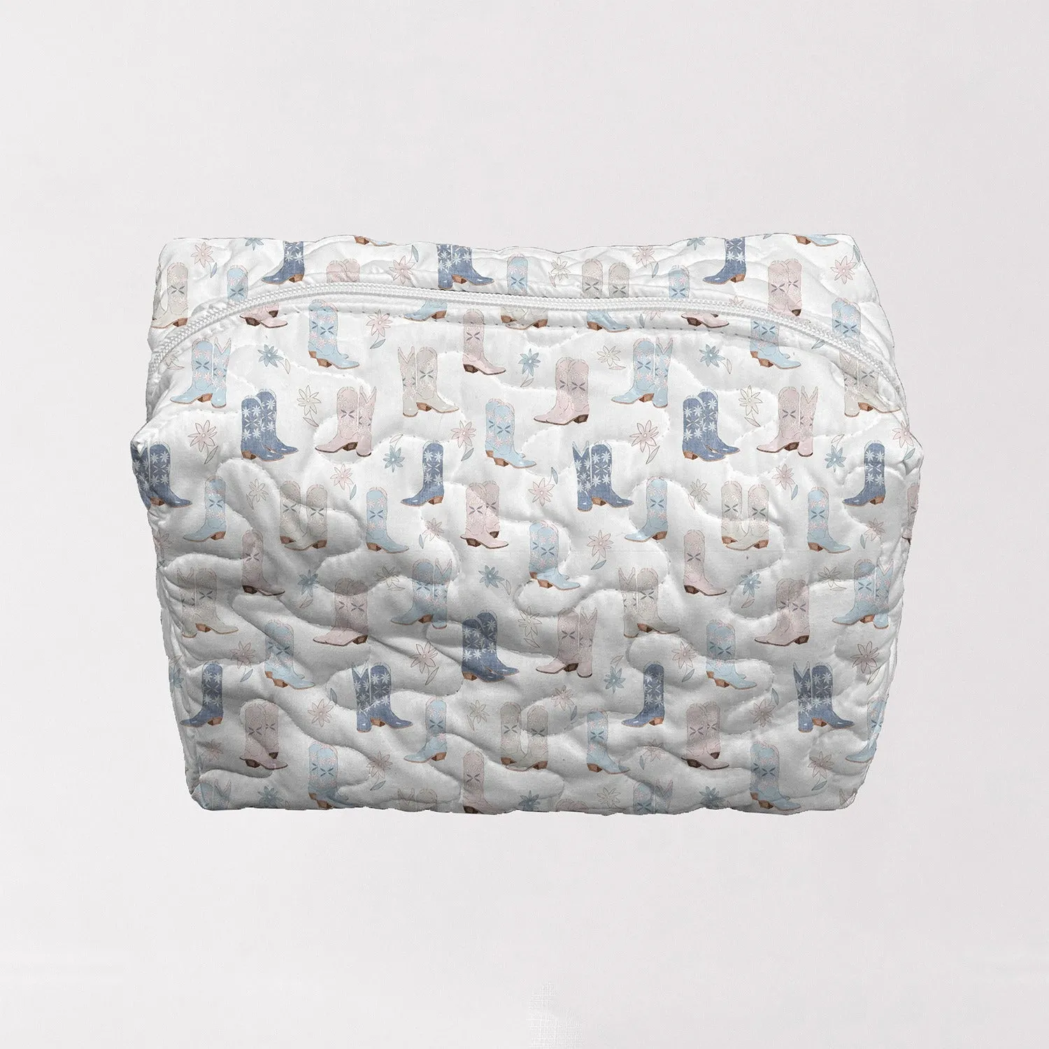 Daisy Boots Pastel Quilted Large Makeup Bag