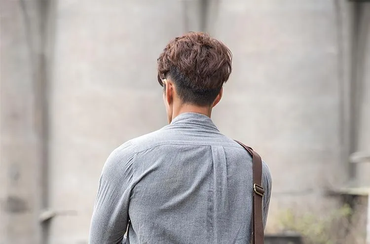 Dark Brown Leather Mens Large 14 inches Work Briefcase Laptop Bag Messenger Bags Work Side Bags for Men