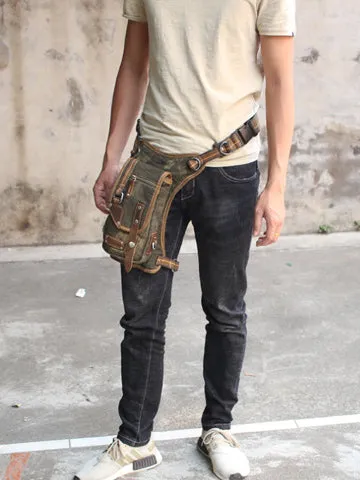 Denim Mens Thigh bag Waist Bag DropLeg Bag Belt Pouch Small Shoulder Bag For Men