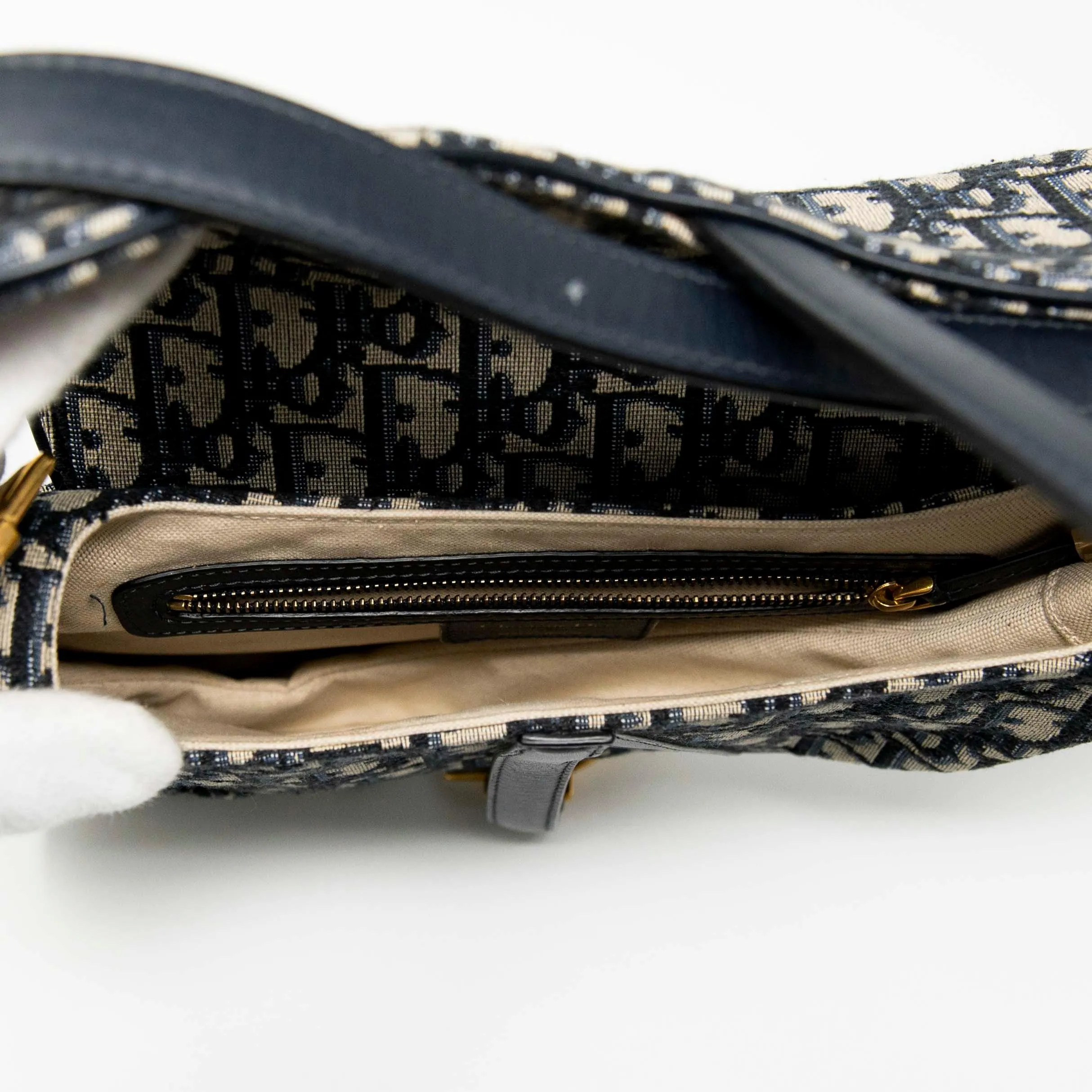 Dior Blue Oblique Medium Saddle Bag