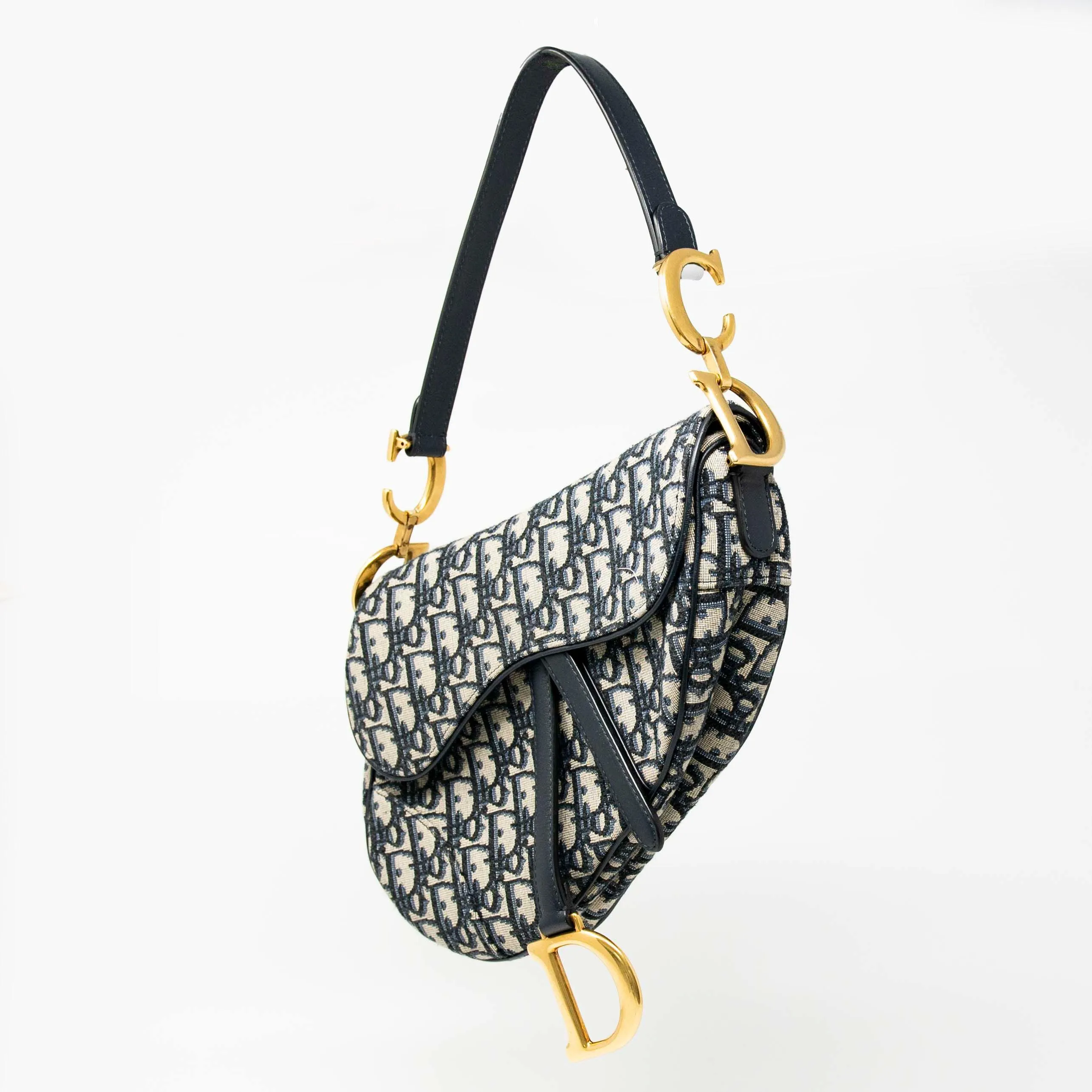 Dior Blue Oblique Medium Saddle Bag