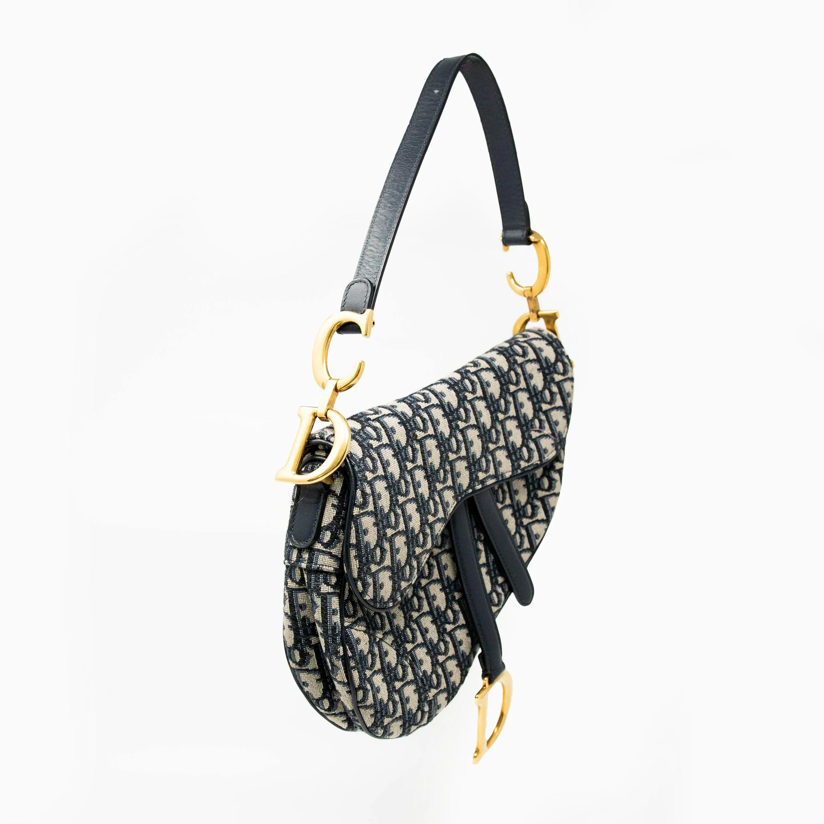 Dior Blue Oblique Medium Saddle Bag