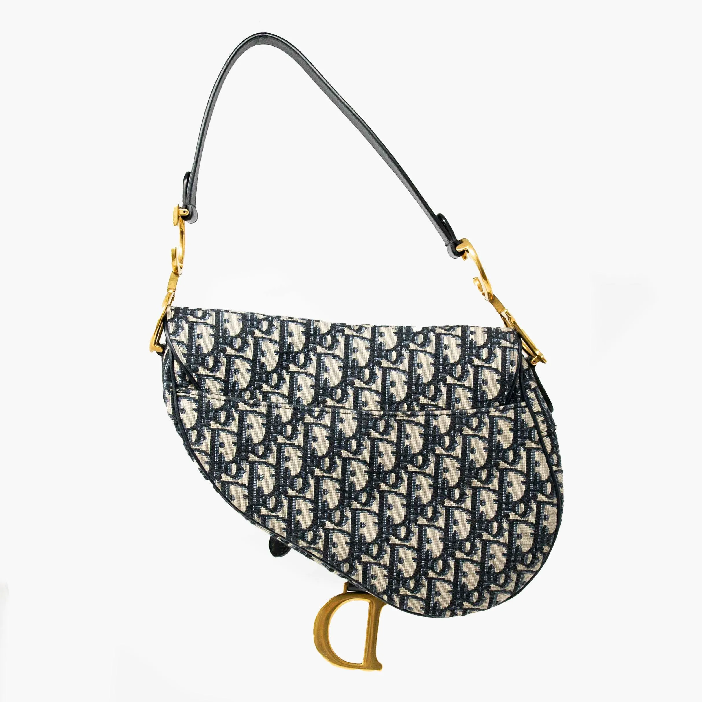 Dior Blue Oblique Medium Saddle Bag