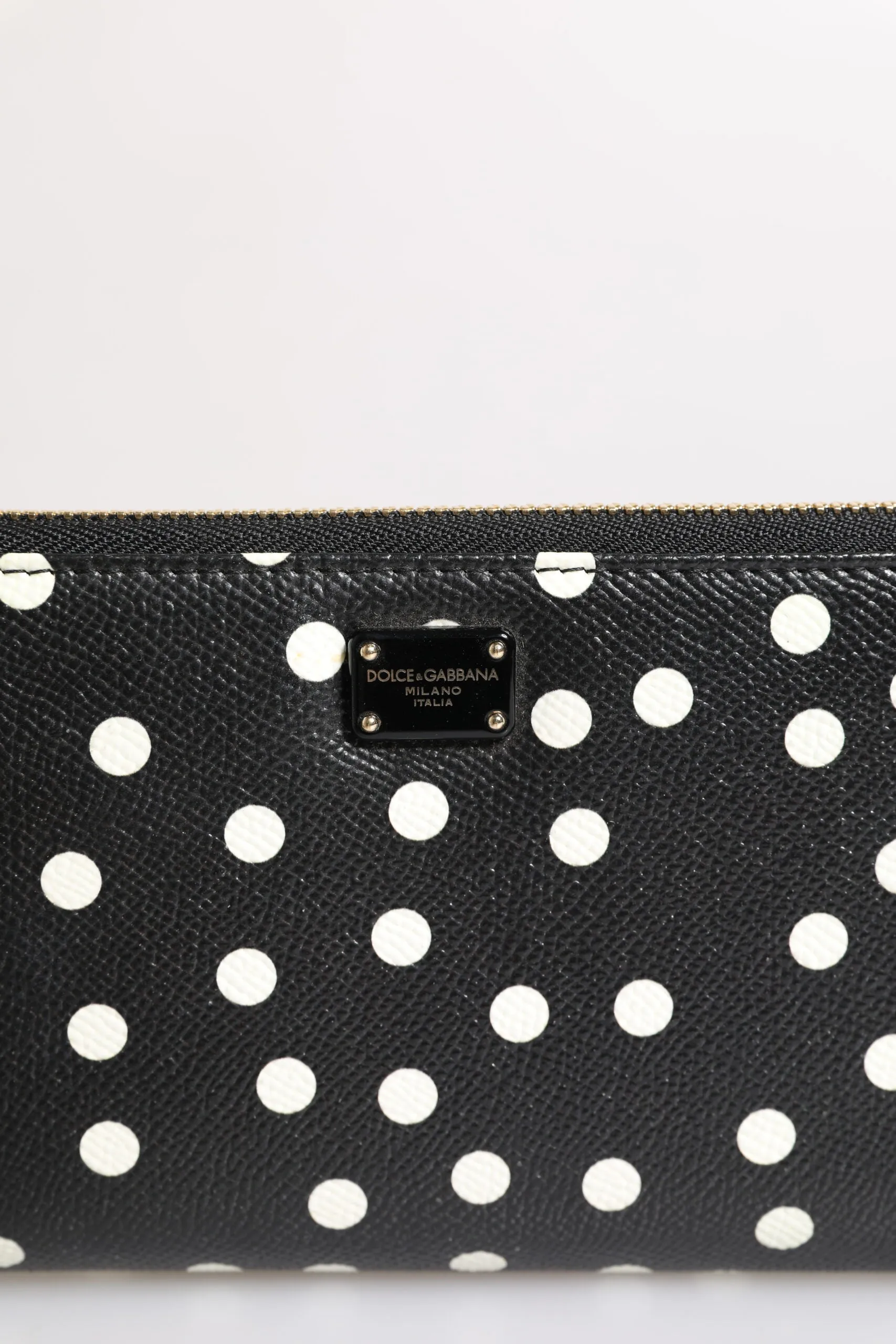 Dolce & Gabbana  Dotted Leather Zip Around Continental Women's Wallet