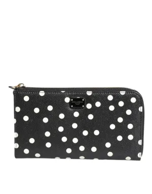 Dolce & Gabbana  Dotted Leather Zip Around Continental Women's Wallet